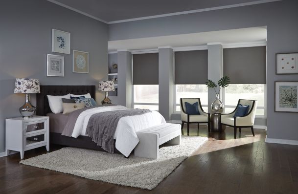 Lutron Bedroom with grey walls